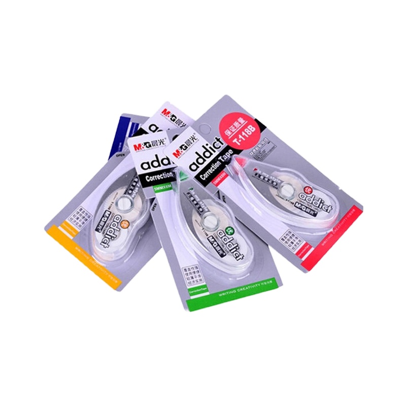 晨光 修正带 上瘾T118B 涂改带 6M*5MM 修改带 长米改正带 6支价