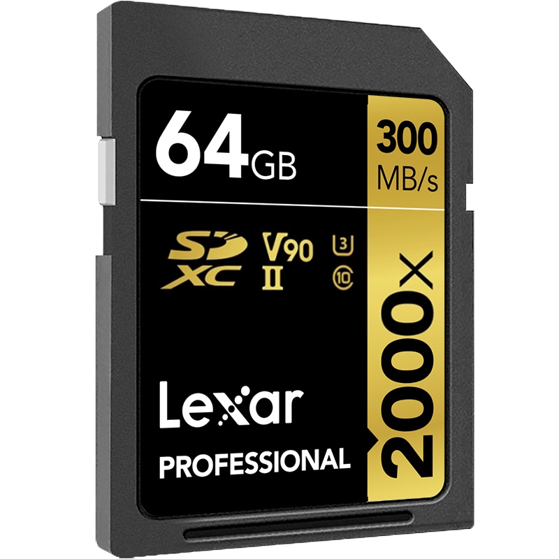 [免邮]雷克沙(Lexar)64G SD卡 2000X相机存储卡UHS-II 读300MB/s写260MB/s