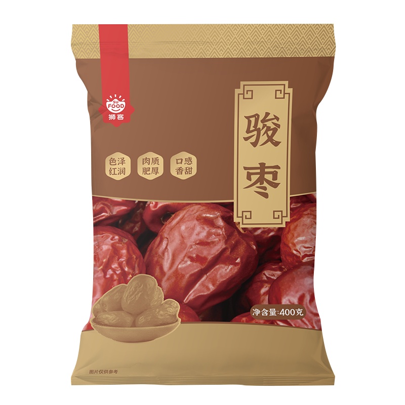 狮客[苏宁自主品牌]新疆和田骏枣400g 红枣 枣子 果干 果腩 和田特产 干货 煲汤甜品 粽子糕点原料