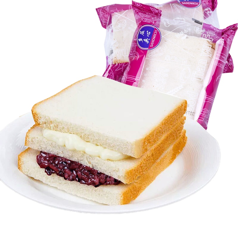 紫米黑米早餐面包20/10/5袋装多规格糯米夹心奶酪切片三明治蛋糕 110克*20袋紫米面包