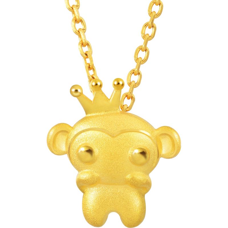 周生生(CHOW SANG SANG)足金皇冠大眼猴金猴子金吊坠饰品女 88423P计价