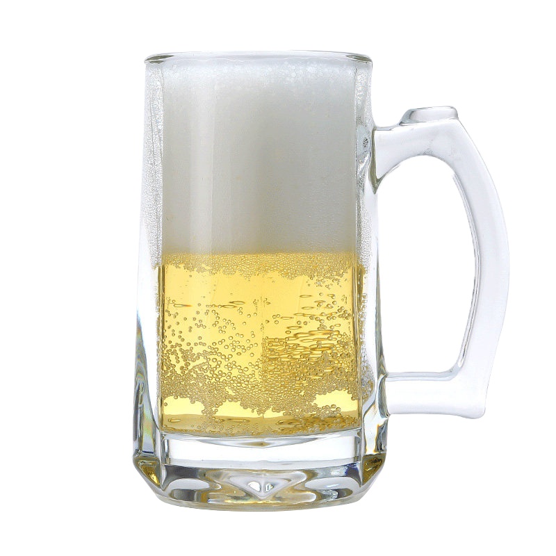 scybe喜碧达博啤酒杯把手杯玻璃透明水杯果汁杯牛奶杯380ml