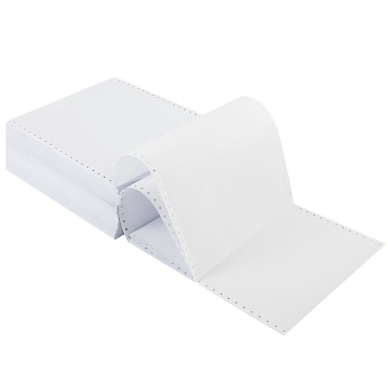 得力(deli)241-1 白色打印纸 白色撕边 一联系列针打式电脑打印纸