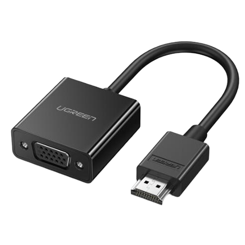 绿联 HDMI转VGA线转换器 高清视频转接头适配器 笔记本电脑机顶盒子连电视显示器PPT投影仪线 黑色