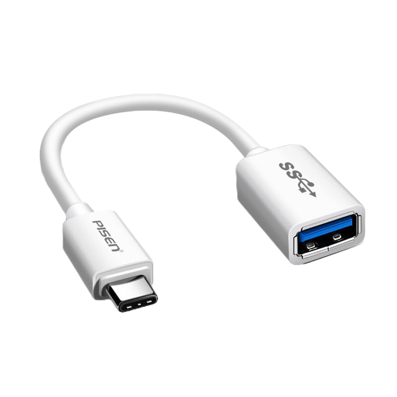 品胜(PISEN) OTG数据线 Type-C转接头线 USB3.0安卓手机电脑U盘连接线转换器 150mm白色