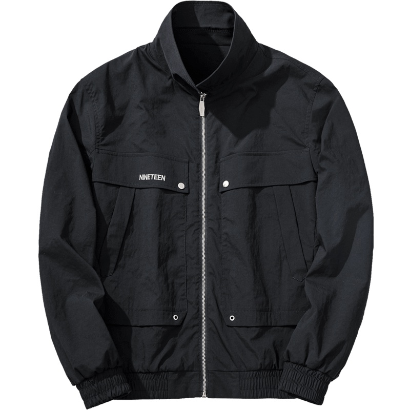 千纸鹤男装夹克春秋外套2019新款青年休闲潮流帅气工装上衣30235