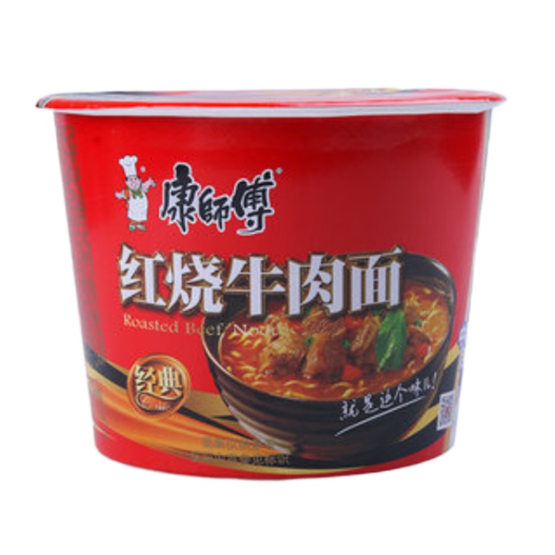 康师傅红烧牛肉面经典方便面整箱(12桶/箱)