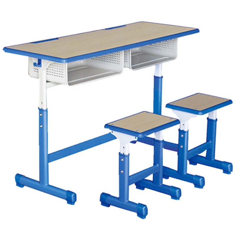周鼎皖套管式升降注塑封边课桌椅(zdwk-59双人桌凳)