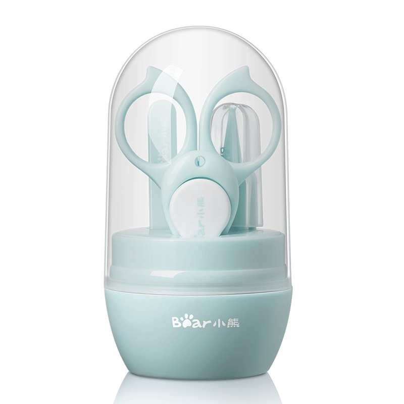 小熊电器(Bear)指甲剪套装安全防夹肉指甲钳指甲刀新生幼儿磨甲器4件套MX-R0001(妙鲸蓝)