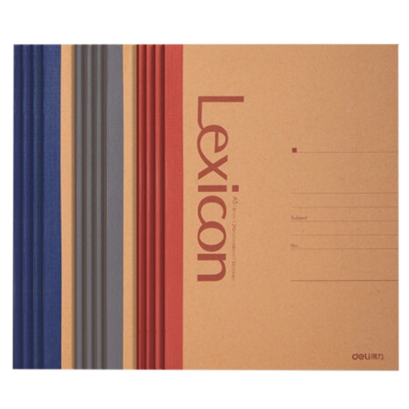 得力7635 牛皮纸无线胶装软抄本记事本 工作笔记本子文具办公用品 12本A5/30张