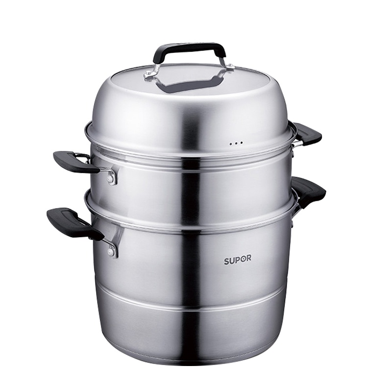 苏泊尔味鲜·不串味三层不锈钢复底蒸锅 26cm