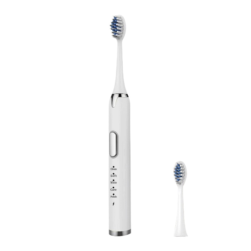 worms电动牙刷男女成人家用充电式软毛全自动牙刷防水声波牙刷 陶瓷白 五档位充电款配(原装2刷头+USB充电线)