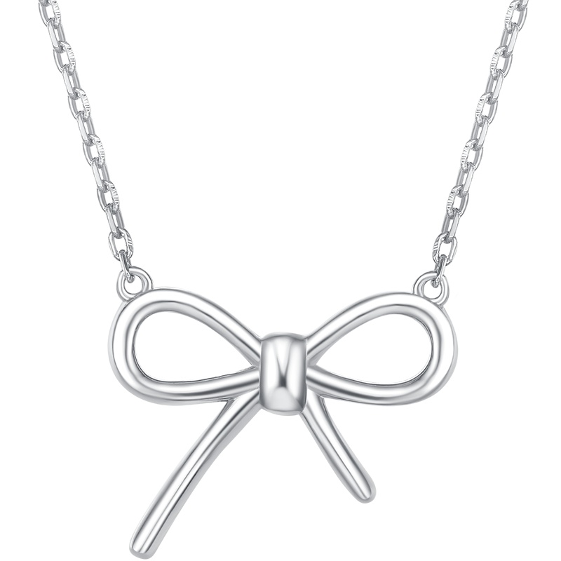 周大生S925日韩风蝴蝶结项链