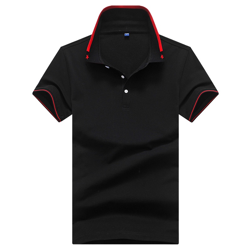 袋鼠(DAISHU) 2019夏季新品 中年男士纯色简约百搭翻领短袖t恤 DS0318302