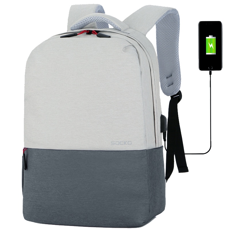 圣兰戈(SOCKO)15.6寸电脑包双肩包男女适用联想惠普苹果华为戴尔游匣G3小米机械师神舟微星宏碁荣耀14寸笔记本背包