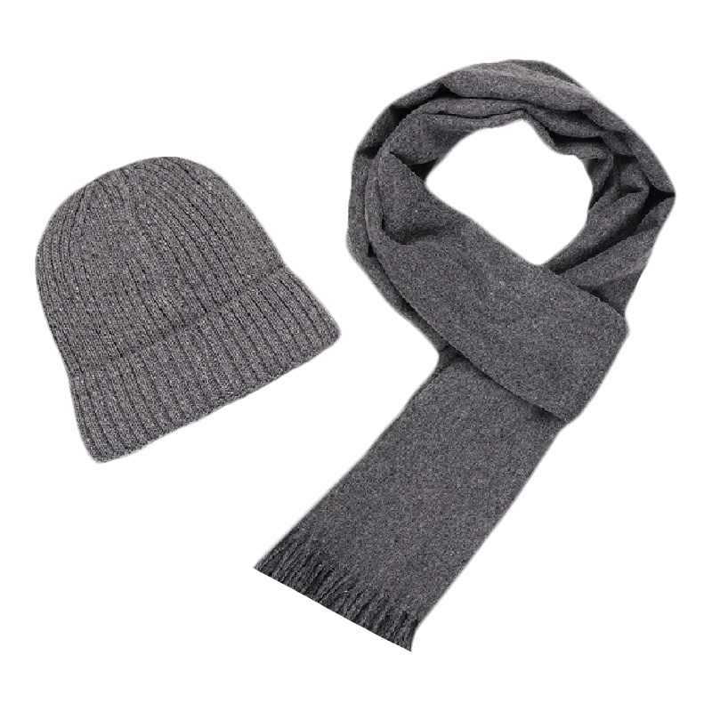 丝瓷SICI [围巾礼盒]围巾帽子套装 男女式灰色红色 过年送礼