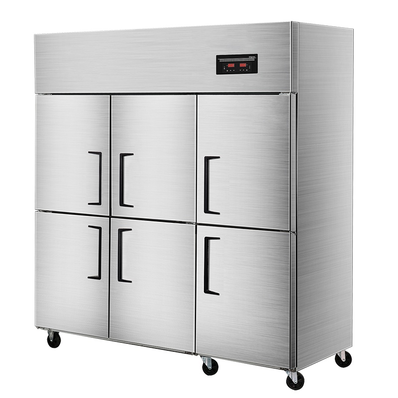 乐创 (lecon)商用六门冰柜 立式厨房髙身雪冷藏冷冻保鲜高柜 双压缩机冰箱冷藏冷冻双温LC-J-LM03