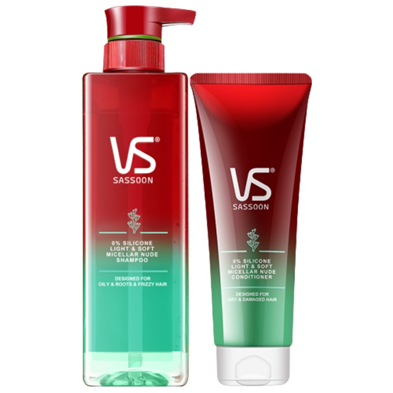 [会员专享]沙宣(VS)无硅油氨基酸小脸洗发水套装轻润裸感500ml_护发素210ml