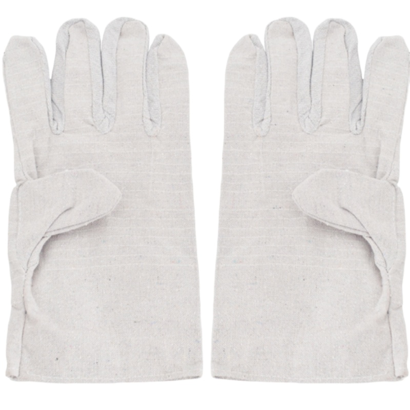 帆布手套加厚双层耐磨防滑劳保手套 均码10双装