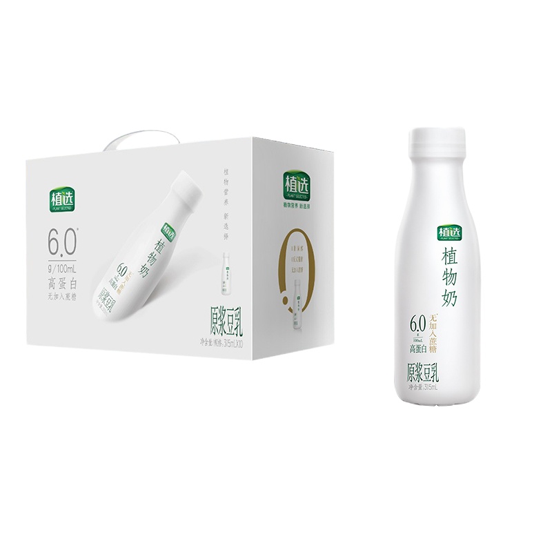 伊利植选高蛋白原味植物豆奶315ml*10瓶整箱
