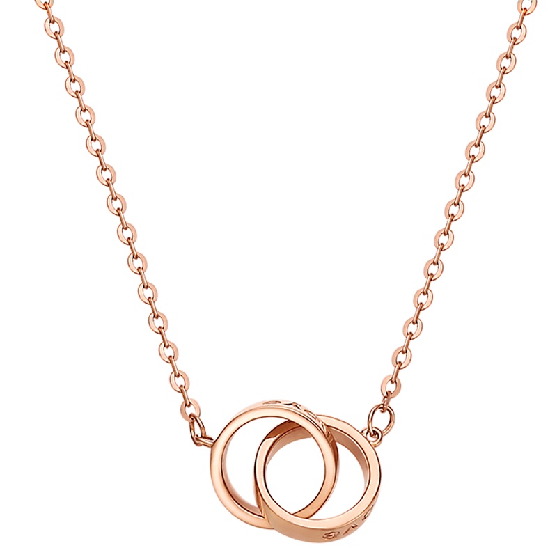 金一 18K金环环相扣女士K金项链套链 (定价)CEC013