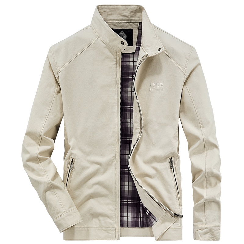 JEEP SPIRIT吉普外套男2021秋季复古休闲潮流男士夹克百搭夹克工装宽松纯色外套