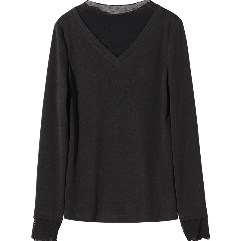 娅丽达女装2019秋新款洋气时尚打底衫修身内搭小衫女休闲长袖I7017