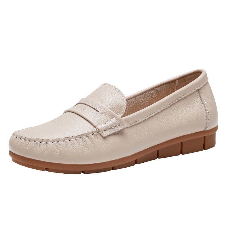 奥康女鞋豆豆鞋女休闲浅口皮鞋低跟女士单鞋子