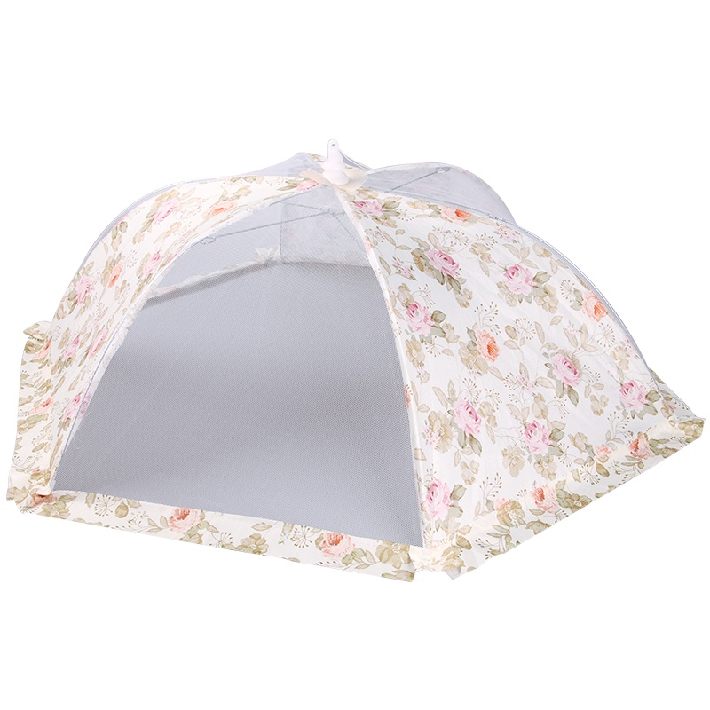 拜杰饭罩防尘菜罩透气防苍蝇可折叠饭菜罩子餐桌罩剩菜家用遮菜盖伞 清新小碎花