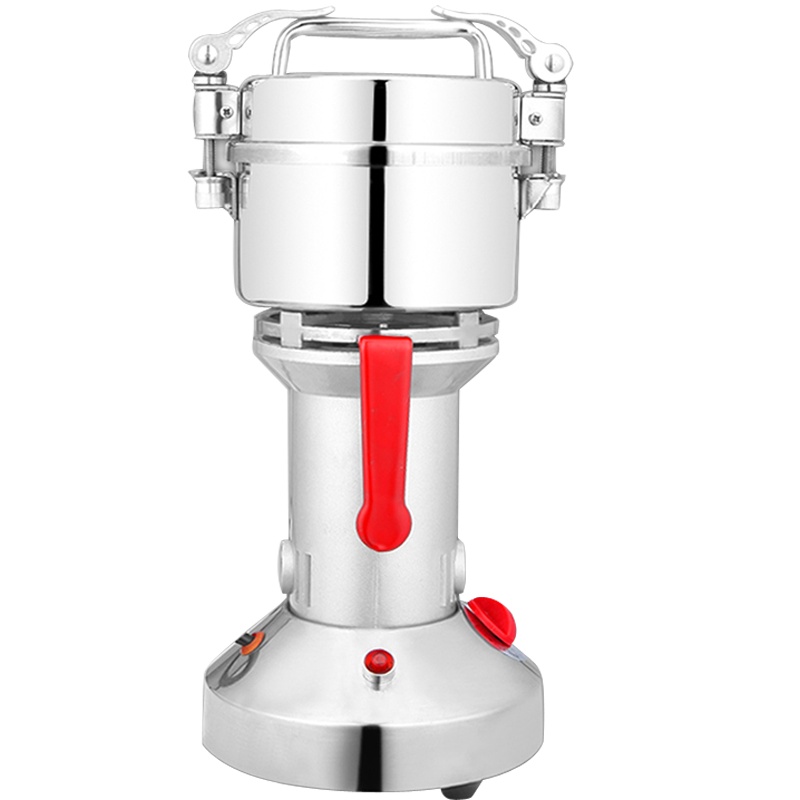 红景天中药粉碎机200克螺纹不锈钢超细式五谷杂粮粉碎机家用商用电动研磨机药材磨粉机打碎搅拌机