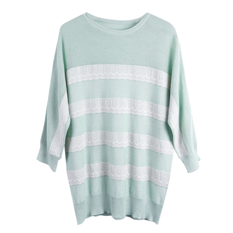 恒源祥女士羊毛针织衫秋新款时尚低领条纹打底衫针织上衣女