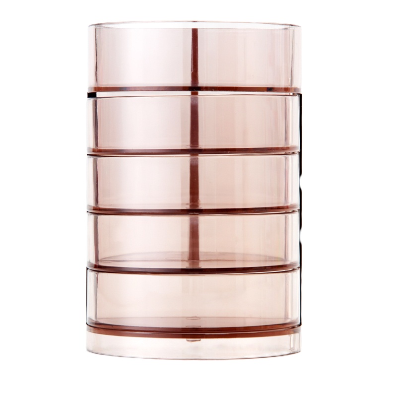 得力 SQ 906 多功能透明笔筒 办公桌面四层笔筒 四层笔筒