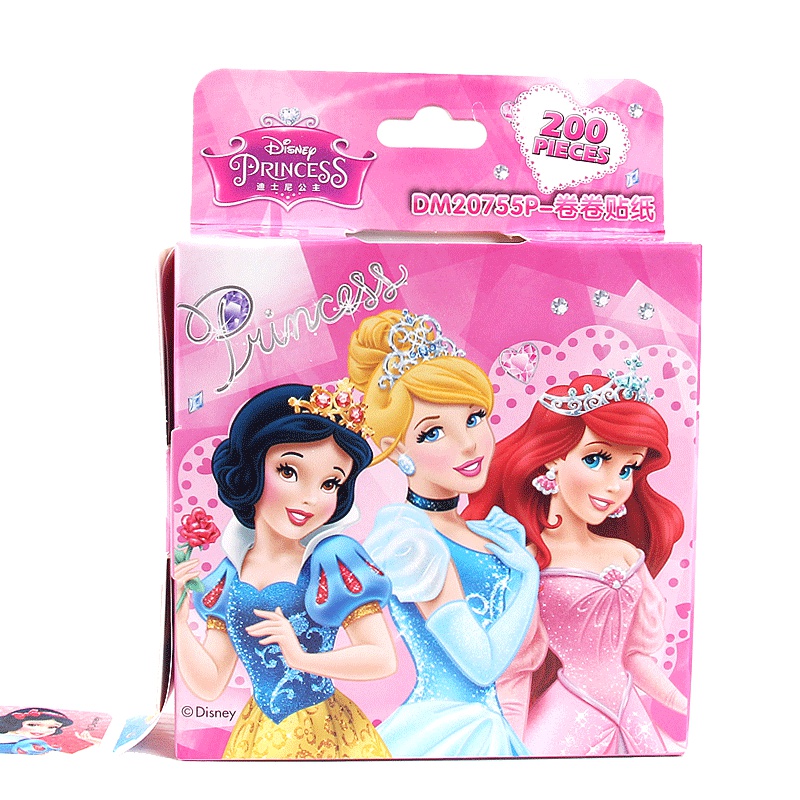 迪士尼卡通贴纸幼儿园儿童粘贴纸女孩公主创意卷卷贴纸装饰贴贴画