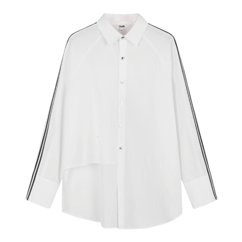 【专柜同款】拉夏贝尔中长款衬衫女春装【专柜同款】韩版时尚清新休闲宽松长袖衬衣女20011645