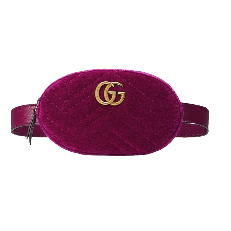 GUCCI 古驰 紫红色绒面皮革女士腰包 476434-9FRDT-5671
