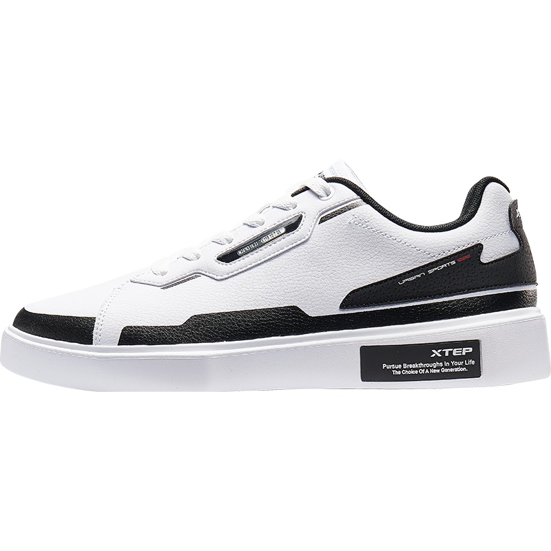 特步男鞋板鞋男士运动鞋2020春夏季轻便滑板鞋子黑色低帮休闲鞋男