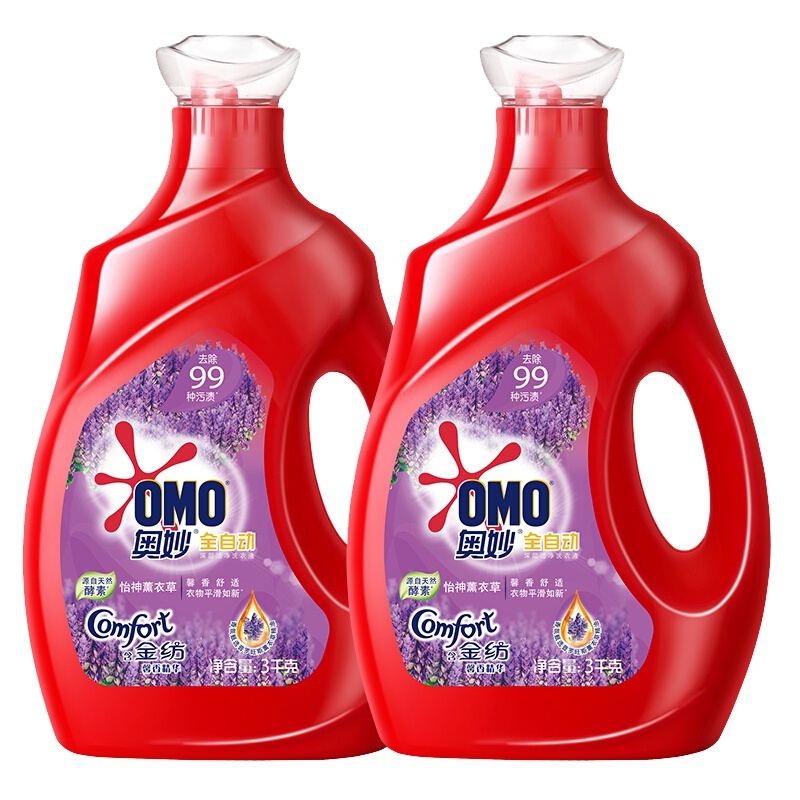 奥妙洗衣液 怡神薰衣(含金纺馨香精华) 3kg*2套装(正常装/古风装随机货)