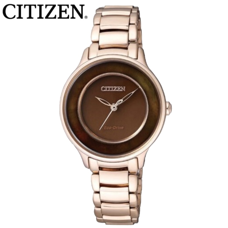 国行 西铁城（CITIZEN）手表镀玫瑰金时尚简约光动能女士腕表 EM0382-51W