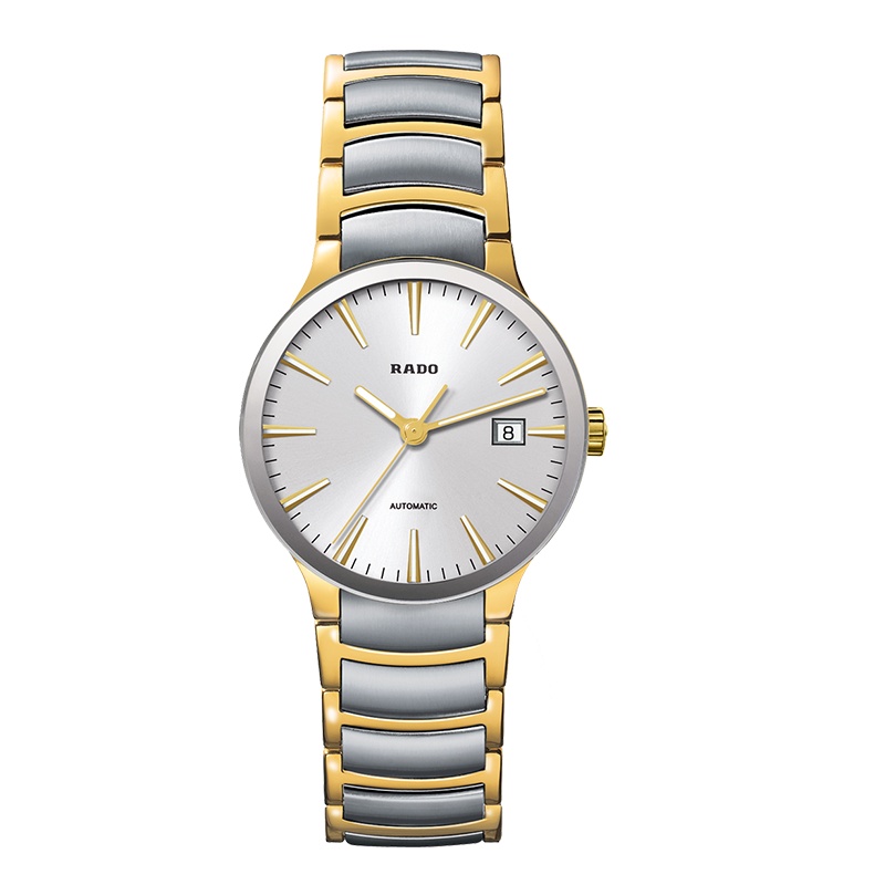 雷达(RADO)瑞士手表 晶萃系列时尚休闲自动机械男士腕表 38mm银盘间金钢带 R30529103