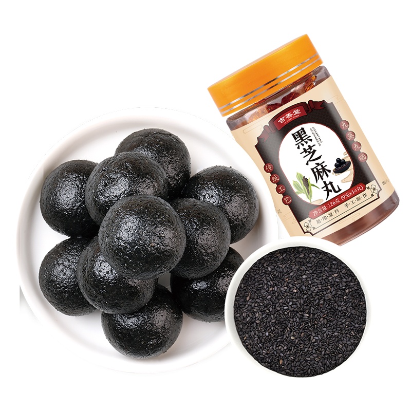 买一发三发吉善堂黑芝麻丸126g九蒸九晒纯手工九制芝麻蜂蜜丸膏丸男女营养代餐以黑补黑