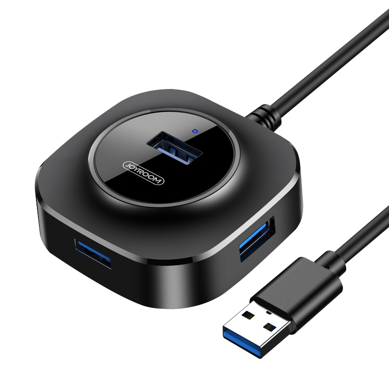 机乐堂 joyroom一拖四USB3.0分线器 黑色 2米线 扩展器多口type-c笔记本台式电脑多设备使用