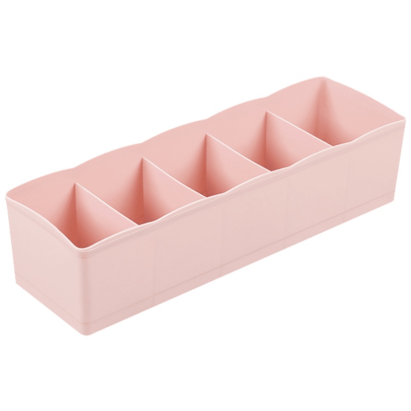 家柏饰(CORATED)五格内衣收纳盒塑料整理盒抽屉式袜子内裤收纳可叠加多格储物盒