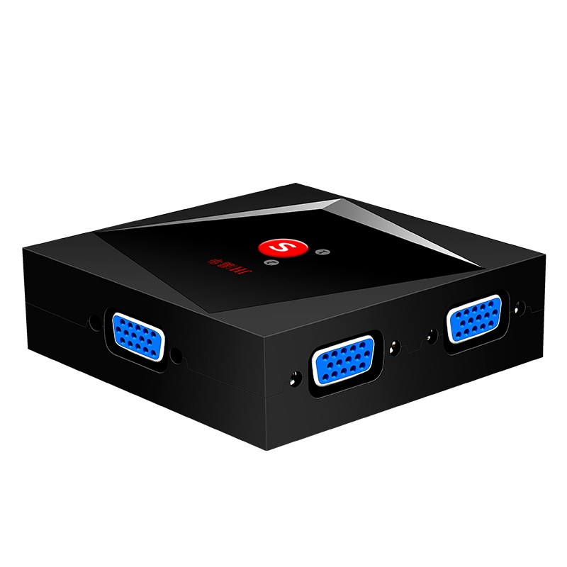 晶华 VGA双向切换器 二进一出1进2出笔记本台式电脑显示器投影仪电子式高清视频分屏器 V201M黑色