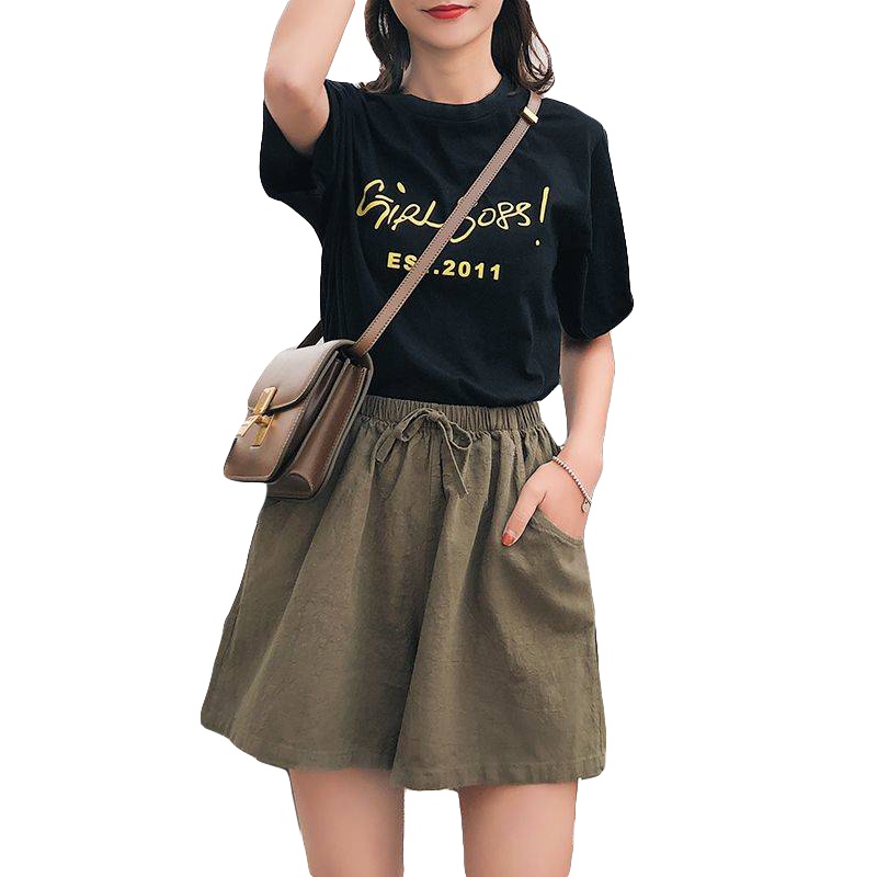 2019新款外穿高腰阔腿韩版显瘦运动休闲短裤女夏宽松大码胖mm