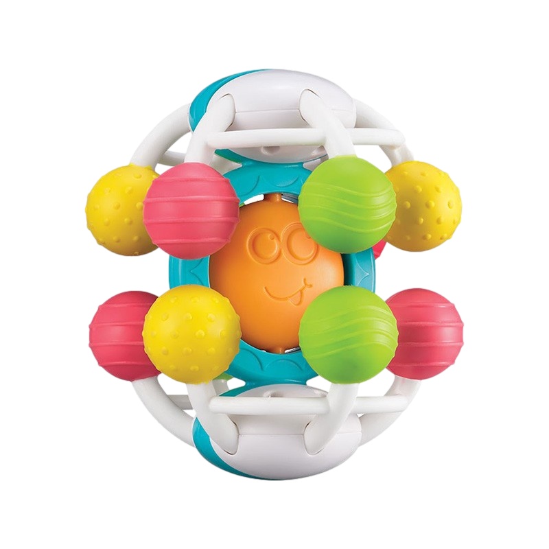 澳贝(AUBY)婴儿玩具牙胶手抓球婴儿磨牙棒摇铃0-1岁高温消毒无涂料 新年礼物男孩女孩玩具 461521安抚牙胶手抓球