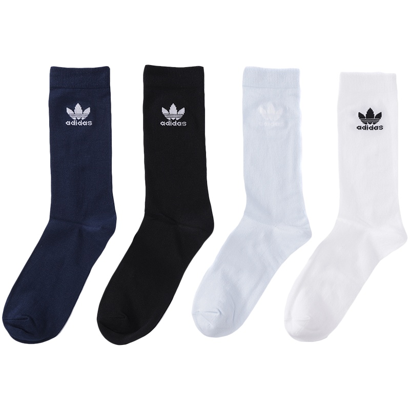阿迪达斯三叶草男袜女袜六双装情侣袜运动休闲高筒袜GD3464