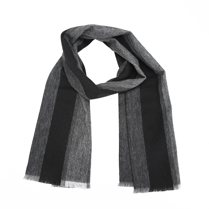 COACH 蔻驰 奢侈品 欧美时尚男士黑灰拼色绵羊毛材质双面长款围巾 皮具套装 F76059 GPH