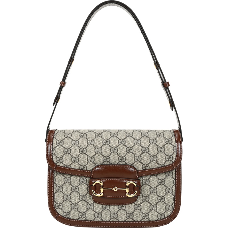 GUCCI 古驰 男女中性 马衔扣1955系列人造帆布配皮手提单肩斜挎包小号 602204 92TCG