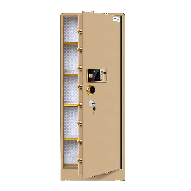 臻远全钢实心防盗保险柜 高150cm指纹款土豪金色