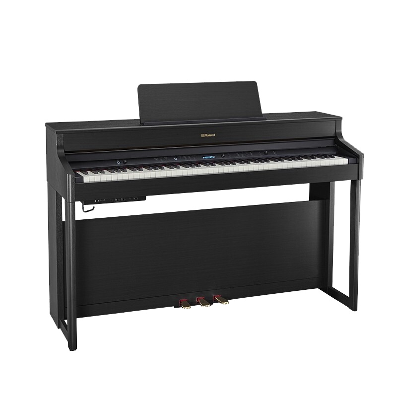 罗兰(Roland)智能电钢琴HP701-CH带盖88键重锤电子数码钢琴 专业高端立式舞台演奏钢琴炭黑色+配件礼包